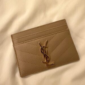 Yves Saint Laurent Tan Card Holder